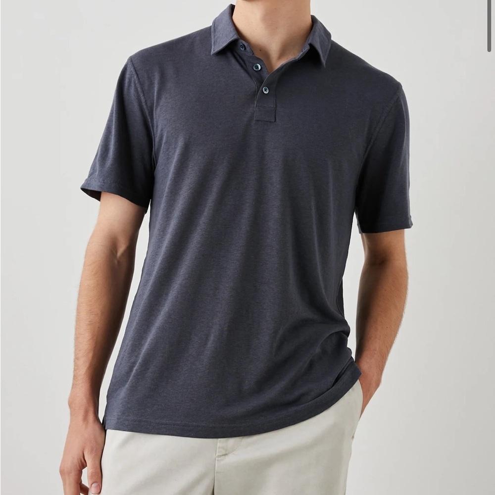 Rails Men’s Flax Cotton Sz S Gray Levant Polo Shirt - Wraith